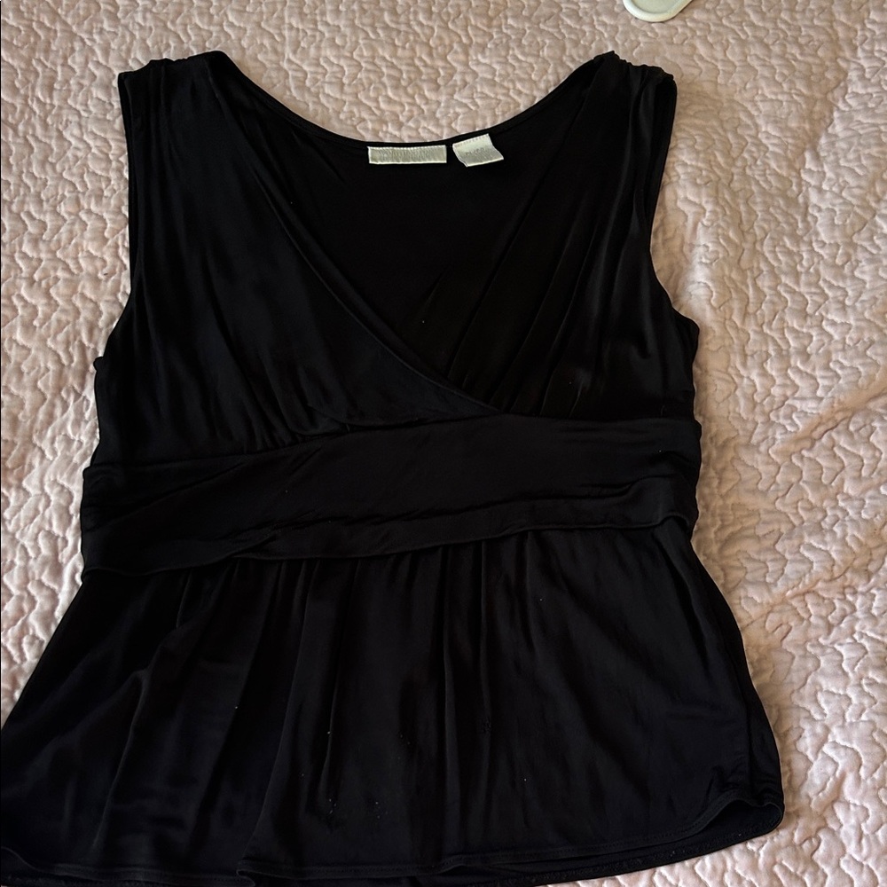 Worthington Black Sleeveless Blouse